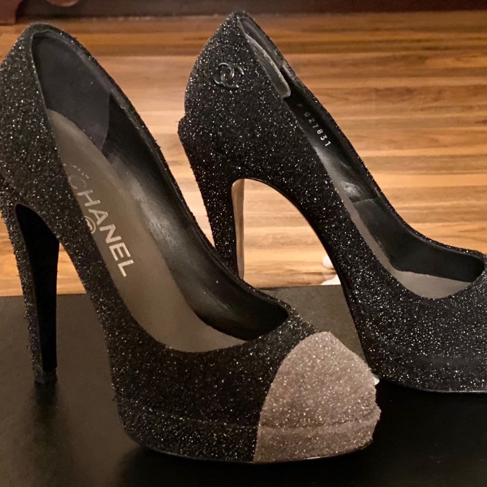 Chanel diamond dust pumps